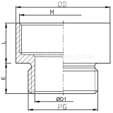 Dimension drawing — Adapter, MDA...PG/M type