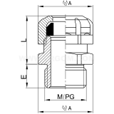 Dimension drawing — Insulating gland, DW...R, DW...RM type