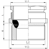 Dimension drawing — Brass gland, MDW...ML type