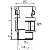 Dimension drawing — Łącznik rury typu SFD, SFD...M