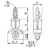 Dimension drawing — Spacing elements, P 2 type