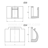 Dimension drawing — Fasteners E33, E34 type