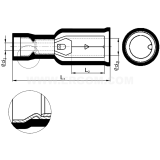 Dimension drawing — Gniazda całkowicie izolowane typu GCI…PCV