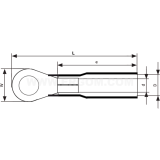 Dimension drawing — Końcówki kablowe oczkowe w izolacji termokurczliwej typu KOIT