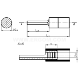 Dimension drawing — Końcówki kablowe igiełkowe izolowane typu KII...PCV
