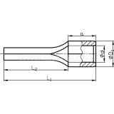 Dimension drawing — Pin terminals, KI type