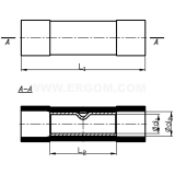 Dimension drawing — Insulated "butt splice" connectors, KLI type