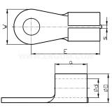 Dimension drawing — Ring terminals for soldering, B311 type