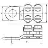 Dimension drawing — Ring cable terminals screwed, KSC type