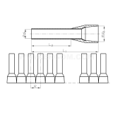 Dimension drawing — Cord end terminals in strips, HIS type