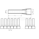 Dimension drawing — Cord end terminals in strip for automatic crimping machine, HIT type