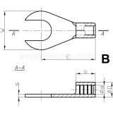 Dimension drawing — Spade terminals, KW type