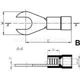 Dimension drawing — Insulated spade terminals, KWI...PC type