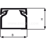 Dimension drawing — Unslotted trunking, KN type