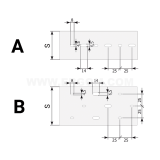 Dimension drawing — Self-adhesive slotted trunking, KOPDS type