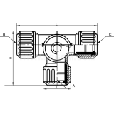Dimension drawing — Łącznik - trójnik typu LT