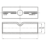 Dimension drawing — "Butt splice" compression cable connectors, ZMD type
