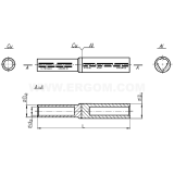 Dimension drawing — Aluminium-copper tubular cable connectors for sector-shaped conductors, LMANS type