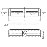 Dimension drawing — Non-tension compression tubular cable connectors with barrier, LMWP… type