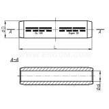 Dimension drawing — Non-tension compression tubular cable connectors, LMWC type
