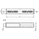 Dimension drawing — Non-tension compression reducing tubular cable connectors, LA…/… type