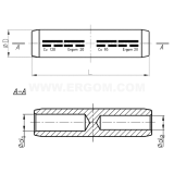 Dimension drawing — Non-tension compression reducing tubular cable connectors with barrier, LMWP.../... type