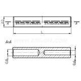 Dimension drawing — Non-tension compression reducing tubular cable connectors with barrier, LAP…/… type
