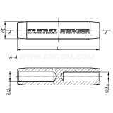Dimension drawing — Non-tension compression reducing tubular cable connectors with barrier, LAWP…/… type