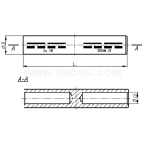 Dimension drawing — Non-tension compression tubular cable connectors with barrier, LMP type