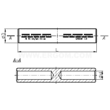 Dimension drawing — Non-tension compression tubular cable connectors with barrier, LAP… type