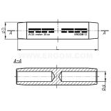 Dimension drawing — Non-tension compression tubular cable connectors with barrier, LAWP… type
