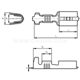 Dimension drawing — Female push-on connectors, N type