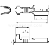 Dimension drawing — Female push-on connectors with elastic protection, NZ...NC type