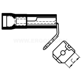 Dimension drawing — Fully insulated piggyback female push-on connectors, NWCI type
