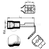 Dimension drawing — Insulated piggyback female push-on connectors, NWI…PCV type