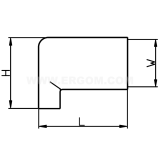 Dimension drawing — Insulating cover for angular female push-on connectors, ONK...PCV type