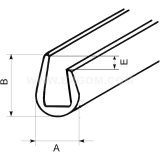 Dimension drawing — Osłona krawędzi typu OKU