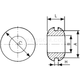 Dimension drawing — Flexible grommet, PV type