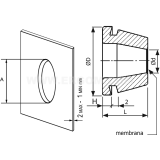 Dimension drawing — Rubber grommet, BDE type