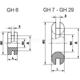 Dimension drawing — Rubber grommet, GH type