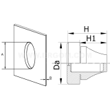 Dimension drawing — Rubber grommet, PDE..M type