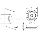 Dimension drawing — Rubber grommet, PDEN..M type