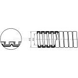 Dimension drawing — Rura elastyczna ochronna wykonana ze stali ocynkowanej pokryta płaszczem z PCV typu WOT