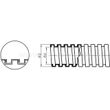 Dimension drawing — Flexible conduit made of galvanized steel, WO type