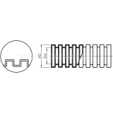 Dimension drawing — Light corrugated protective conduit made of polyamide, WTE...L type