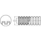 Dimension drawing — Reinforced corrugated protective conduit made of polyamide, WTE...W type