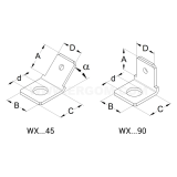 Dimension drawing — Wsuwki konektorowe typu WX, WXW