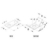 Dimension drawing — Wsuwki konektorowe typu WX, WXW
