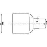 Dimension drawing — Thin-walled flexible heat shrink tubes, TCREL type