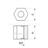 Dimension drawing — Spacer sleeve, HP 3 type
